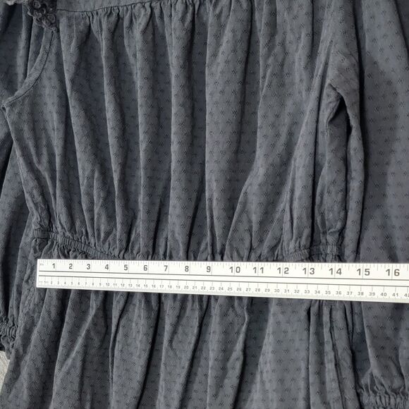 Universal Thread Dress Womens Large Black Eyelet Flared 3/4 Sleeve Knee Length - Picture 6 of 12